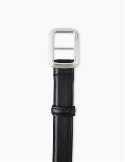 LIE STUDIO THE GEORGIA WIDE BELT SOLID BLACK/SILVER